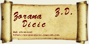 Zorana Dičić vizit kartica